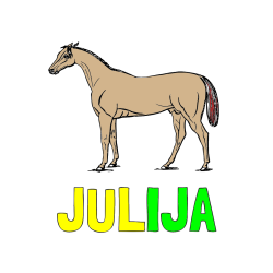 Pobarvana pobarvanka - Pobarvanka imena JULIJA in pobarvanka konja