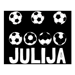 Pobarvana pobarvanka - Pobarvanka imena JULIJA in pobarvanka nogometnih žog