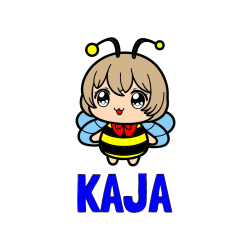 Pobarvana pobarvanka - Pobarvanka imena KAJA in pobarvanka čebelice v stilu anime