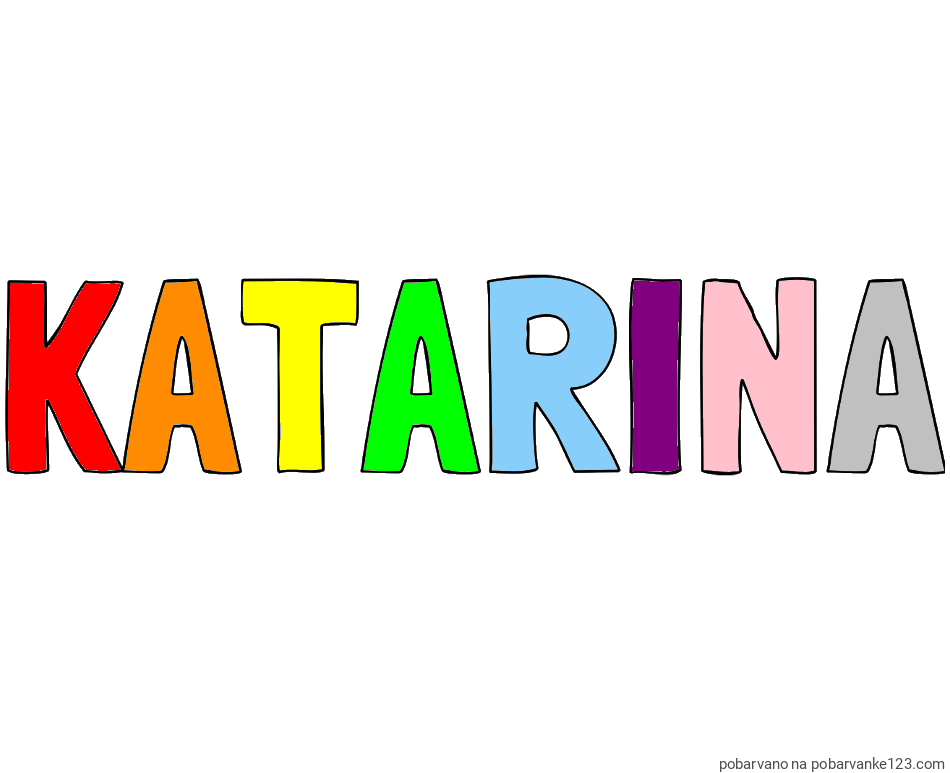POBARVANA POBARVANKA - Pobarvanka imena KATARINA