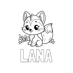 Pobarvana pobarvanka - Pobarvanka imena LANA in pobarvanka lisičke
