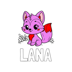 Pobarvana pobarvanka - Pobarvanka imena LANA in pobarvanka lisičke