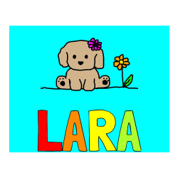 Pobarvana pobarvanka - Pobarvanka imena LARA in KUŽIKA