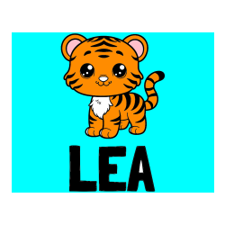 Pobarvana pobarvanka - Pobarvanka imena LEA in pobarvanka ljubkega tigrčka