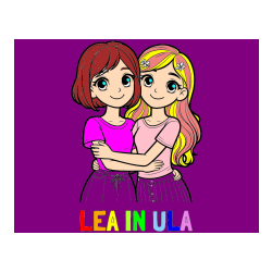 Pobarvana pobarvanka - Pobarvanka imena LEA IN ULA in pobarvanka ljubkih prijateljic