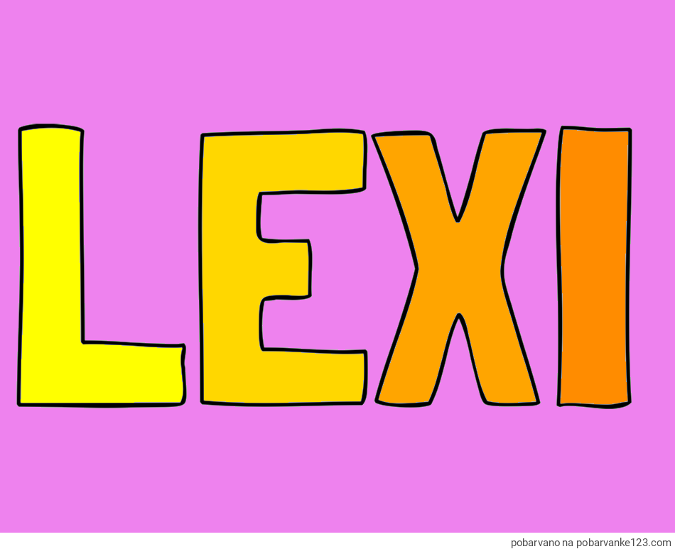 POBARVANA POBARVANKA - Pobarvanka imena LEXI
