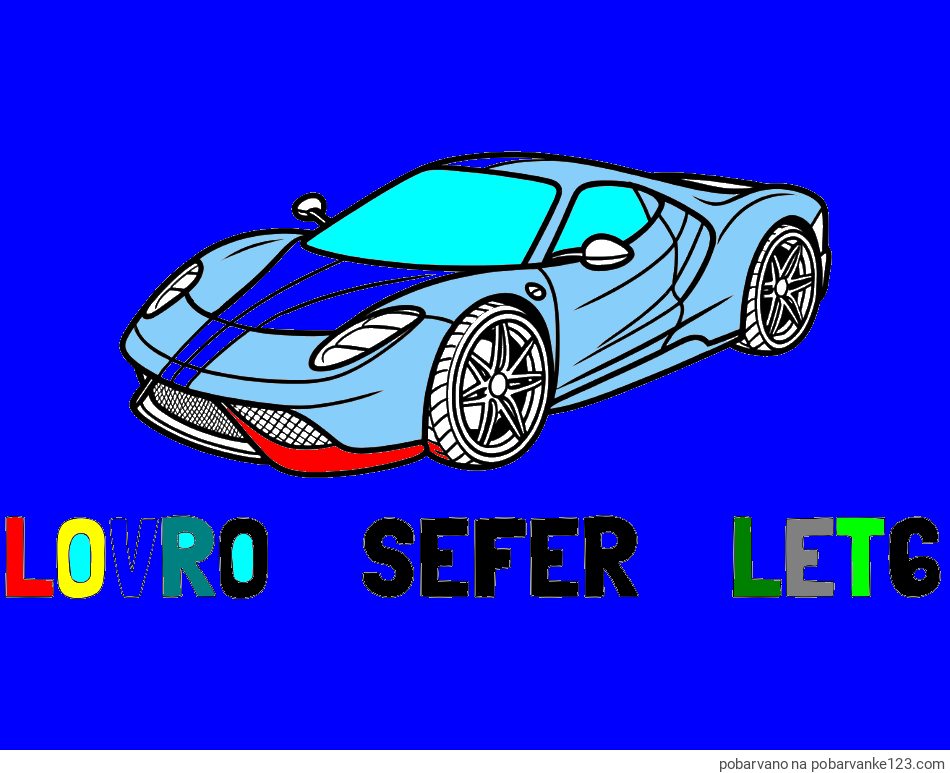 POBARVANA POBARVANKA - Pobarvanka imena LOVRO    ŠEFER    LET6 in pobarvanka dirkalnega avtomobila