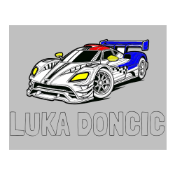Pobarvana pobarvanka - Pobarvanka imena LUKA DONĆIĆ in pobarvanka modernega športnega avtomobila