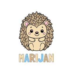 Pobarvana pobarvanka - Pobarvanka imena MARIJAN in pobarvanka prikupnega ježa
