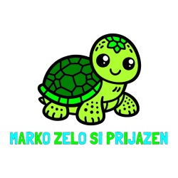 Pobarvana pobarvanka - Pobarvanka imena MARKO ZELO SI PRIJAZEN in otroška pobarvanka želve