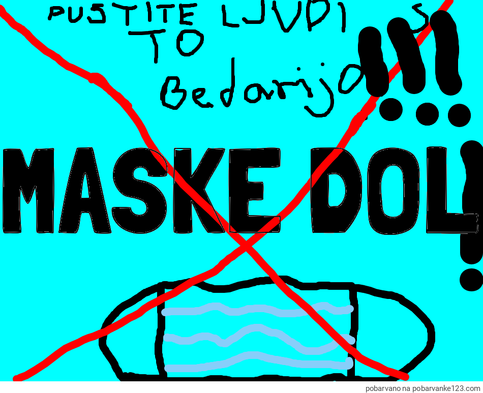 POBARVANA POBARVANKA - Pobarvanka imena MASKE DOL