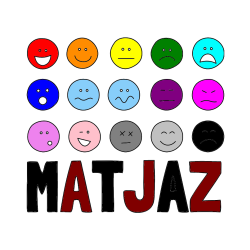 Pobarvana pobarvanka - Pobarvanka imena MATJAŽ in pobarvanka smeškov