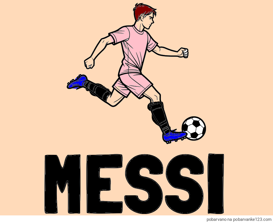 POBARVANA POBARVANKA - Pobarvanka imena MESSI in pobarvanka nogometaša v napadu