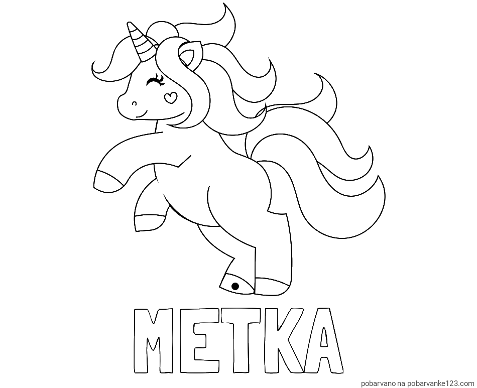 POBARVANA POBARVANKA - Pobarvanka imena METKA in samoroga