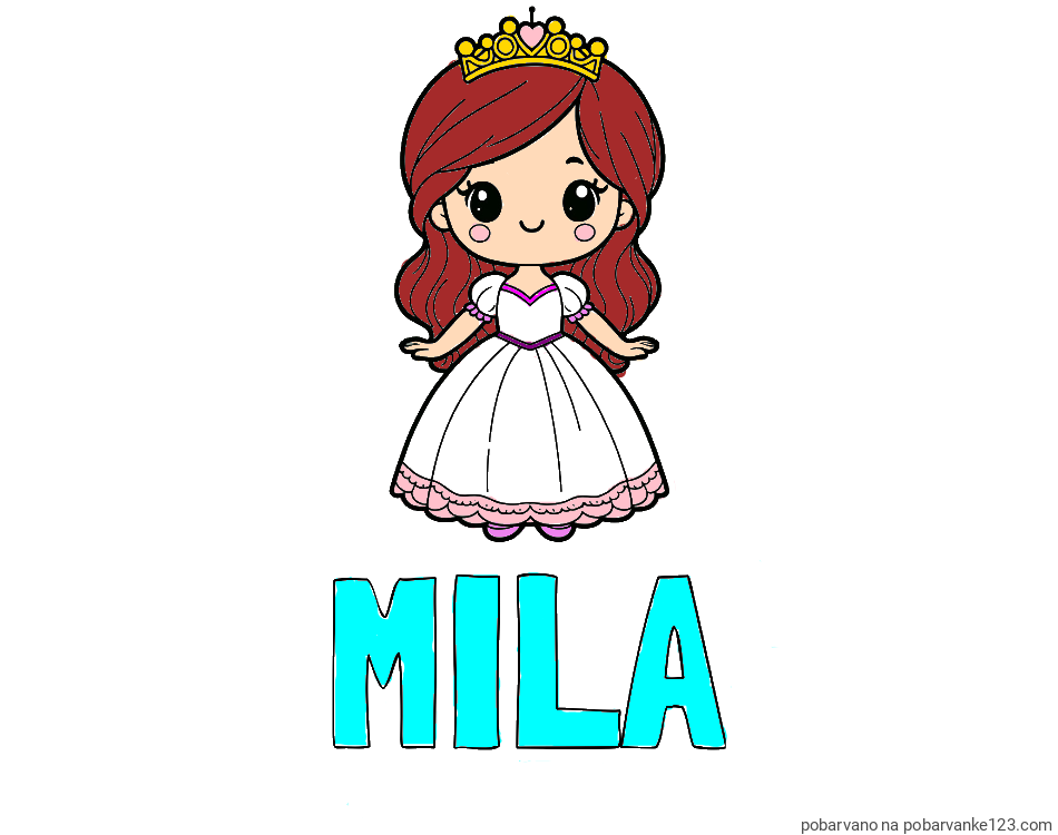 POBARVANA POBARVANKA - Pobarvanka imena MILA