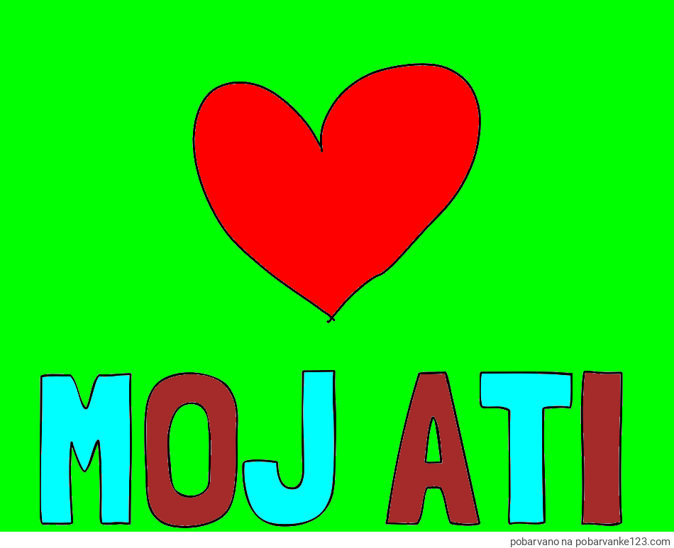 POBARVANA POBARVANKA - Pobarvanka imena MOJ ATI in srček