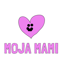 Pobarvana pobarvanka - Pobarvanka imena MOJA MAMI in srček