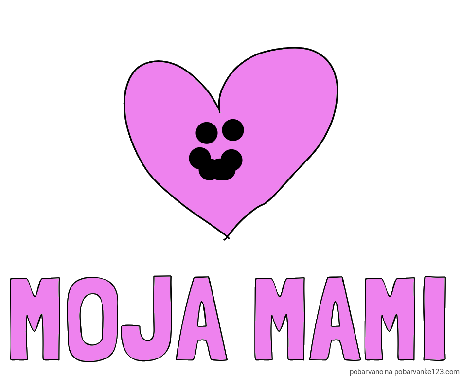 POBARVANA POBARVANKA - Pobarvanka imena MOJA MAMI in srček