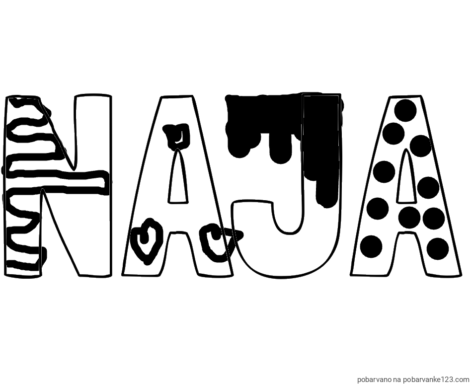 POBARVANA POBARVANKA - Pobarvanka imena NAJA