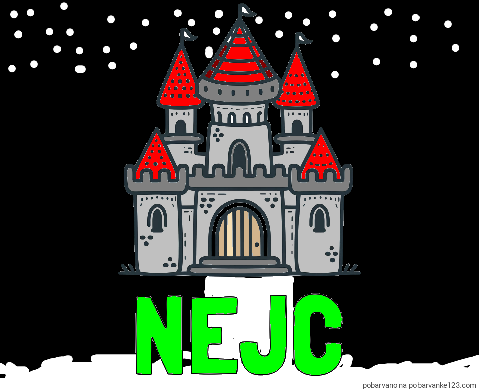 POBARVANA POBARVANKA - Pobarvanka imena NEJC in otroška pobarvanka gradu