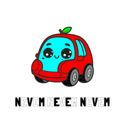 Pobarvana pobarvanka - Pobarvanka imena NEVEM NEVEM NEVEM in pobarvanka ljubkega avtomobila