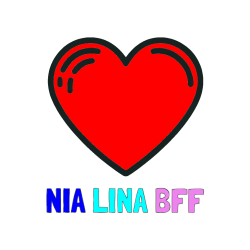Pobarvana pobarvanka - Pobarvanka imena NIA LINA BFF in pobarvanka lepega srčka