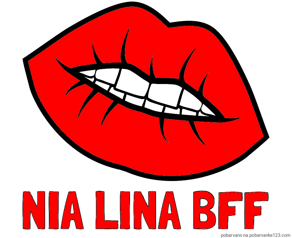POBARVANA POBARVANKA - Pobarvanka imena NIA LINA BFF in pobarvanka ustnic