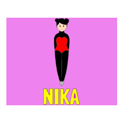 Pobarvana pobarvanka - Pobarvanka imena NIKA in enostavna pobarvanka baletke