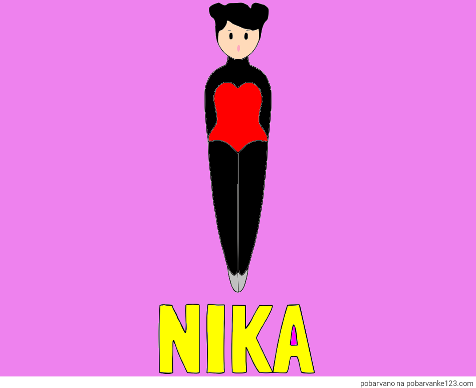 POBARVANA POBARVANKA - Pobarvanka imena NIKA in enostavna pobarvanka baletke