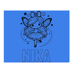 Pobarvana pobarvanka - Pobarvanka imena NIKA in ljubka čarobna vila