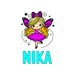 Pobarvana pobarvanka - Pobarvanka imena NIKA in ljubka čarobna vila