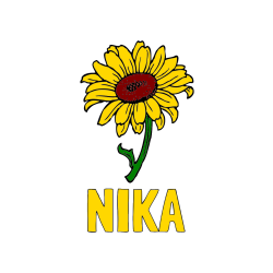 Pobarvana pobarvanka - Pobarvanka imena NIKA in pobarvanka lepe sončnice