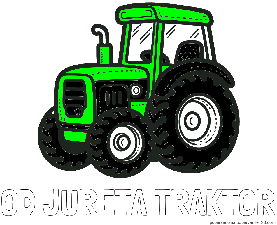 POBARVANA POBARVANKA - Pobarvanka imena OD JURETA TRAKTOR in pobarvanka čudovitega traktorja