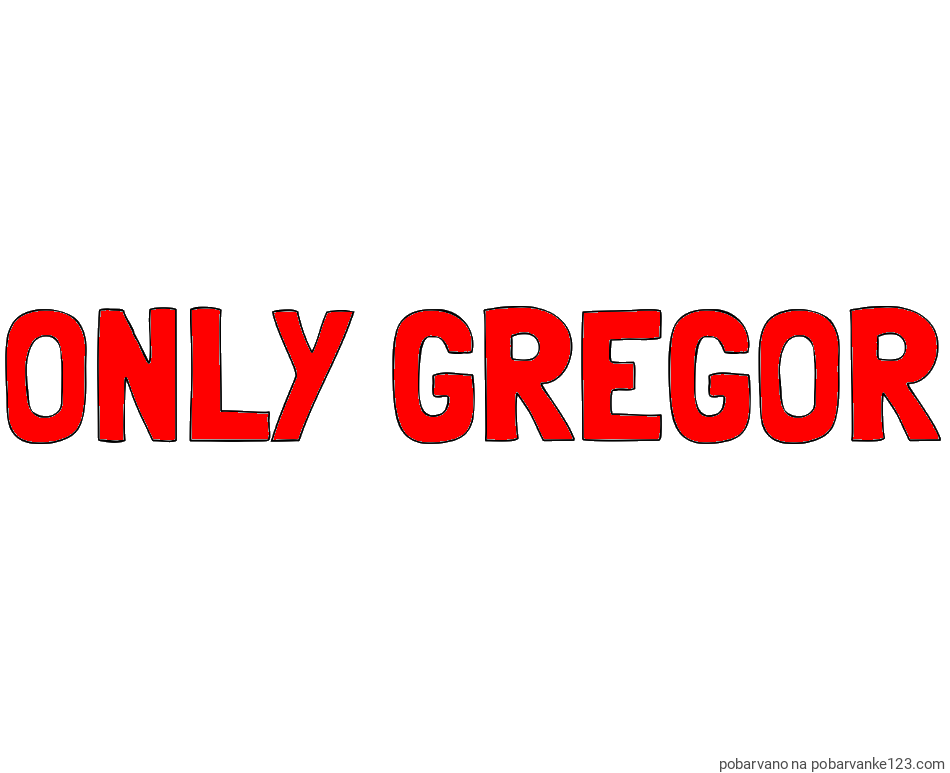 POBARVANA POBARVANKA - Pobarvanka imena ONLY GREGOR