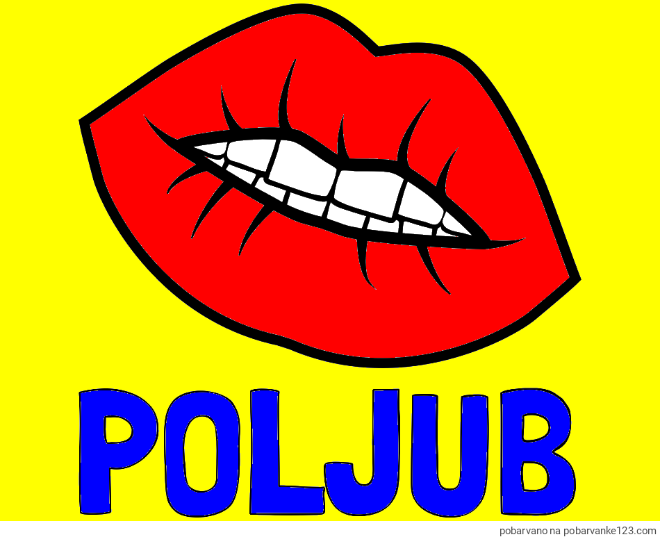 POBARVANA POBARVANKA - Pobarvanka imena POLJUB in pobarvanka ustnic