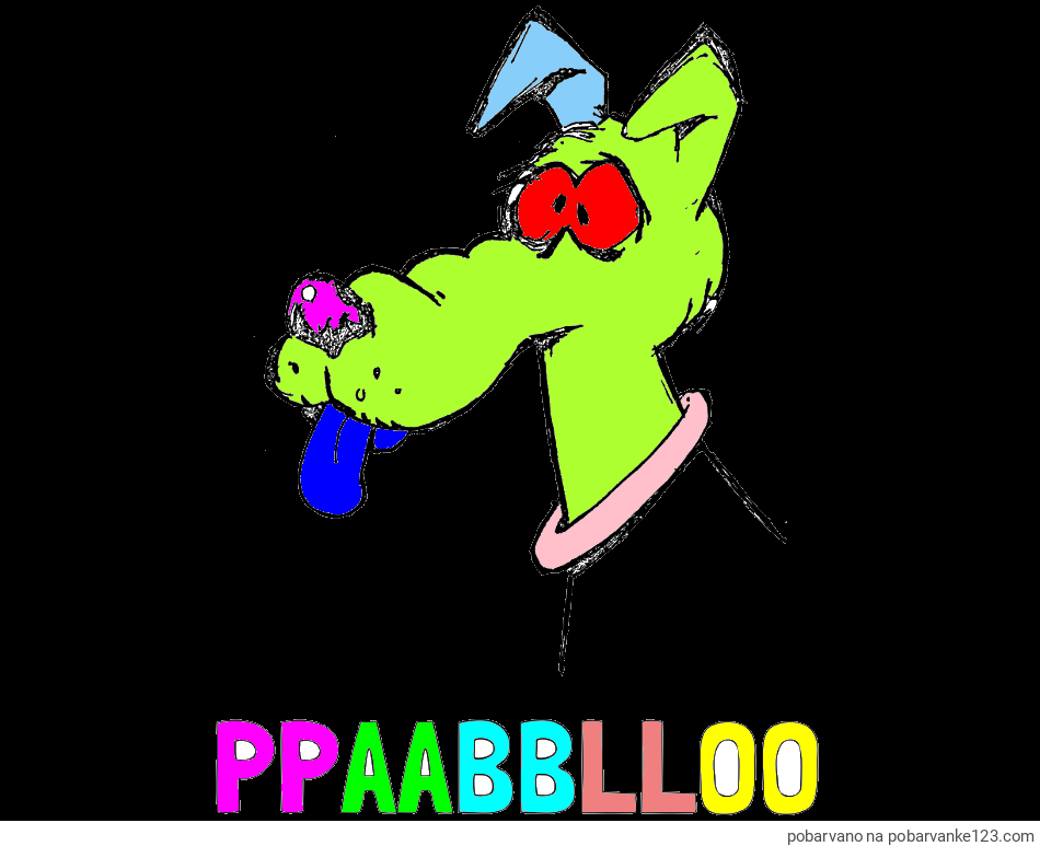 POBARVANA POBARVANKA - Pobarvanka imena PPAABBLLOO in pobarvanka smešnega kužka