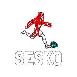 Pobarvana pobarvanka - Pobarvanka imena ŠEŠKO in pobarvanka nogometaša v napadu