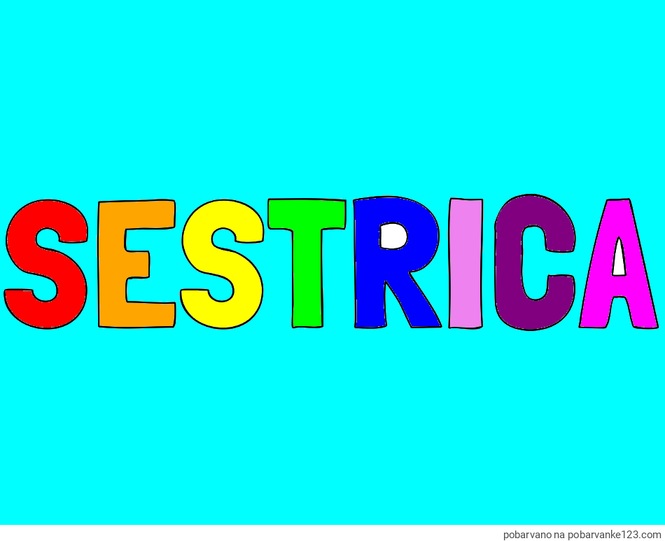 POBARVANA POBARVANKA - Pobarvanka imena SESTRICA