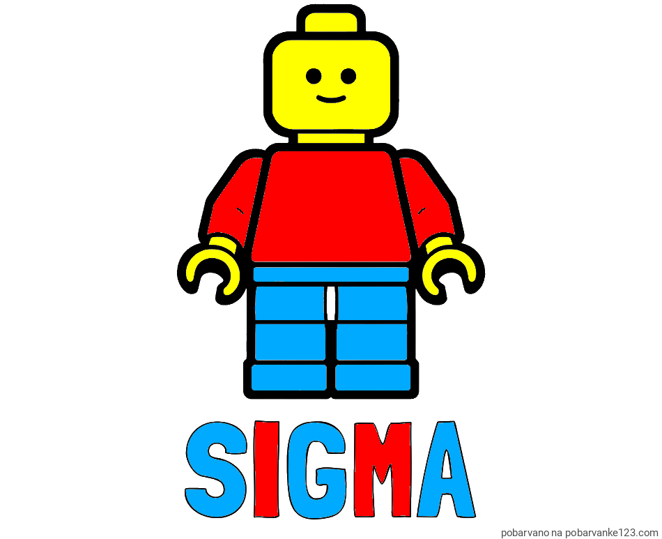 POBARVANA POBARVANKA - Pobarvanka imena SIGMA in pobarvanka LEGO figurice fanta