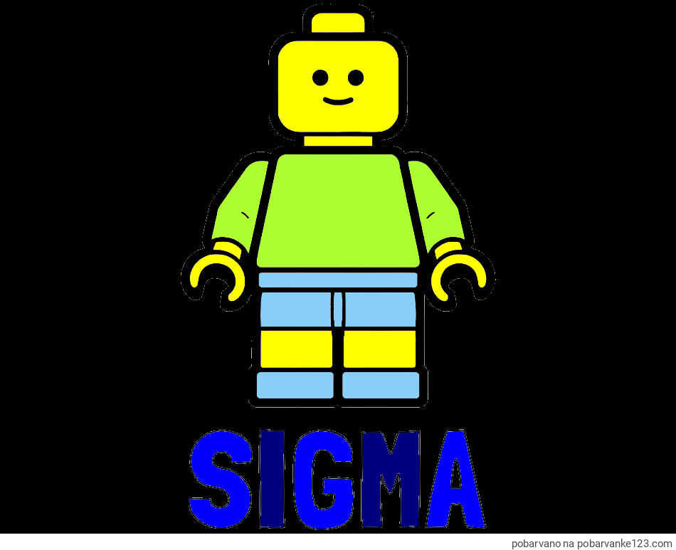 POBARVANA POBARVANKA - Pobarvanka imena SIGMA in pobarvanka LEGO figurice fanta
