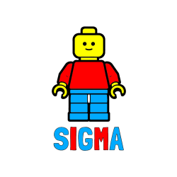 Pobarvana pobarvanka - Pobarvanka imena SIGMA in pobarvanka LEGO figurice fanta