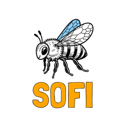 Pobarvana pobarvanka - Pobarvanka imena SOFI in otroška pobarvanka čebele (realistična)