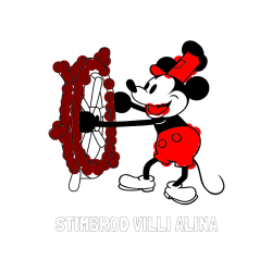 Pobarvana pobarvanka - Pobarvanka imena STIMBROD VILLI ALINA in pobarvanka Miki Miške (Mickey Mouse)