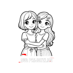 Pobarvana pobarvanka - Pobarvanka imena SVA PRIJATELICI in pobarvanka ljubkih prijateljic