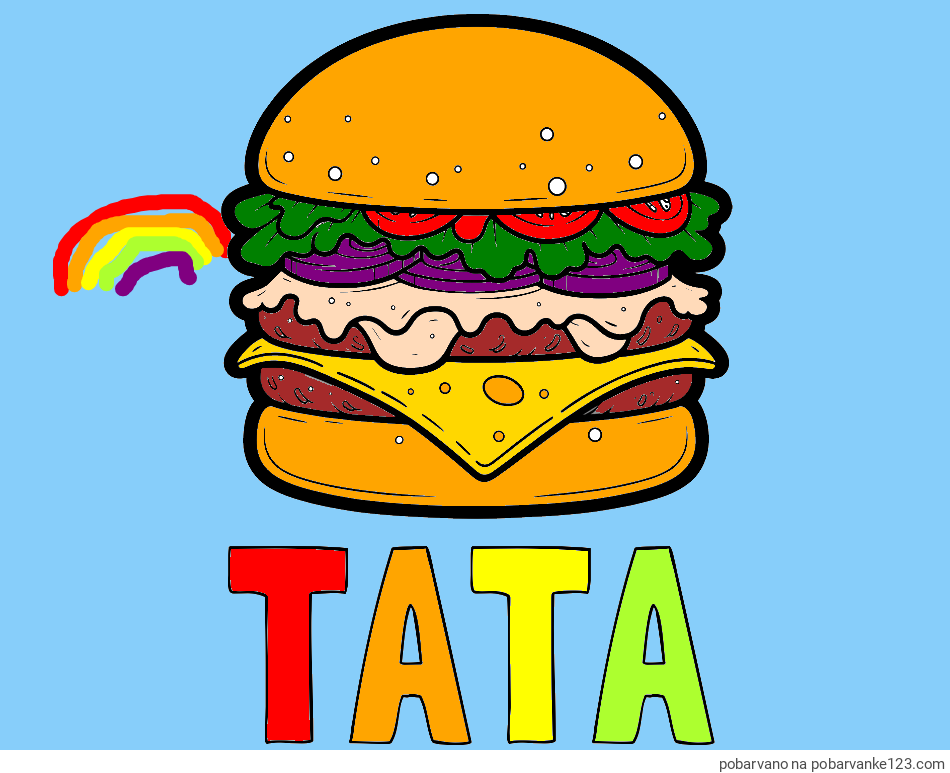 POBARVANA POBARVANKA - Pobarvanka imena TATA in pobarvanka hamburger