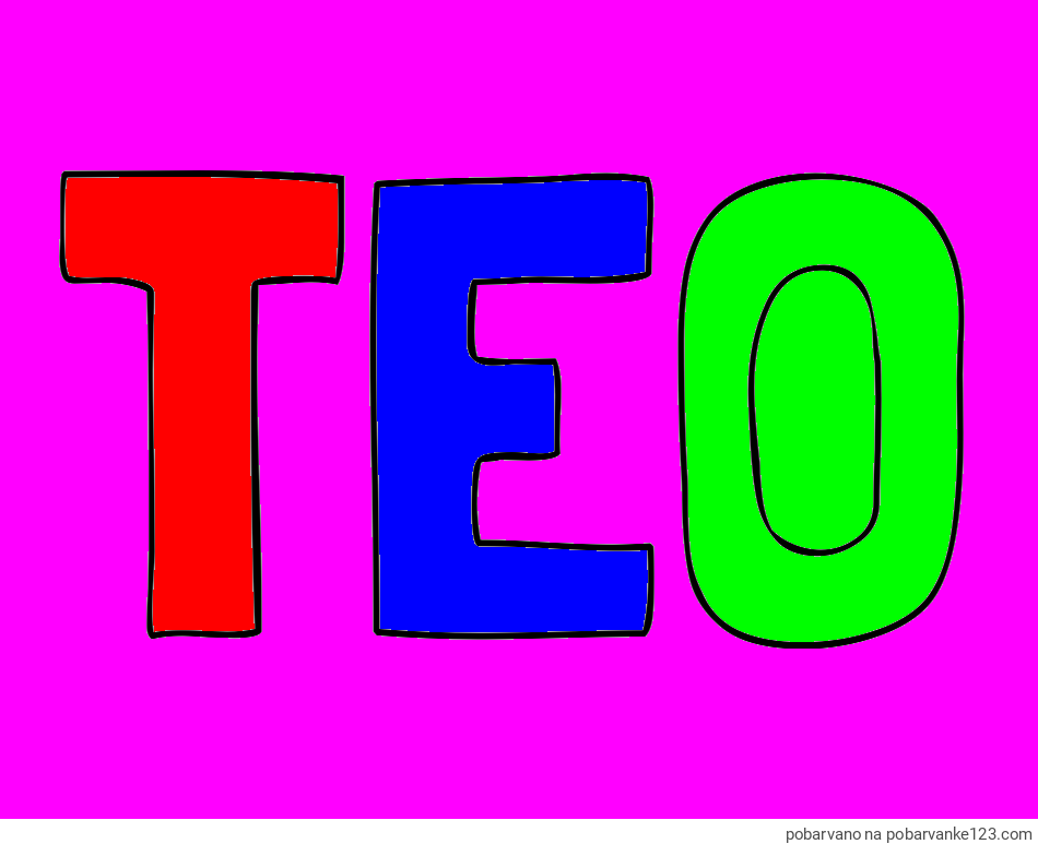 POBARVANA POBARVANKA - Pobarvanka imena TEO