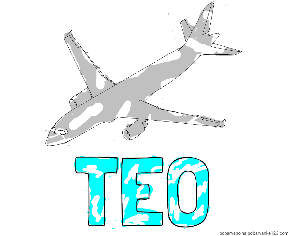 POBARVANA POBARVANKA - Pobarvanka imena TEO in pobarvanka velikega aviona