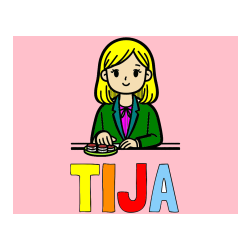 Pobarvana pobarvanka - Pobarvanka imena TIJA in pobarvanka bančne uslužbenke