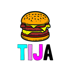 Pobarvana pobarvanka - Pobarvanka imena TIJA in preprosta pobarvanka hamburgerja