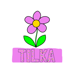 POBARVANA POBARVANKA - Pobarvanka imena TILKA in otroška pobarvanka rože